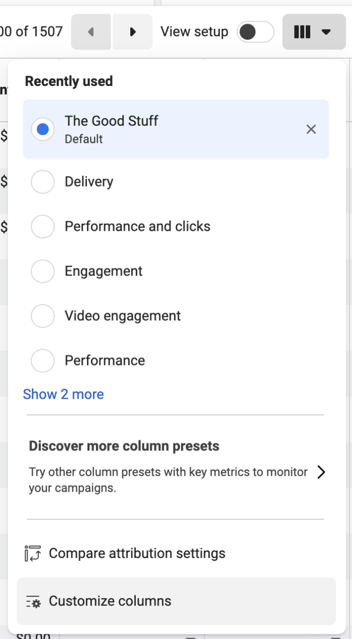 Customize Columns